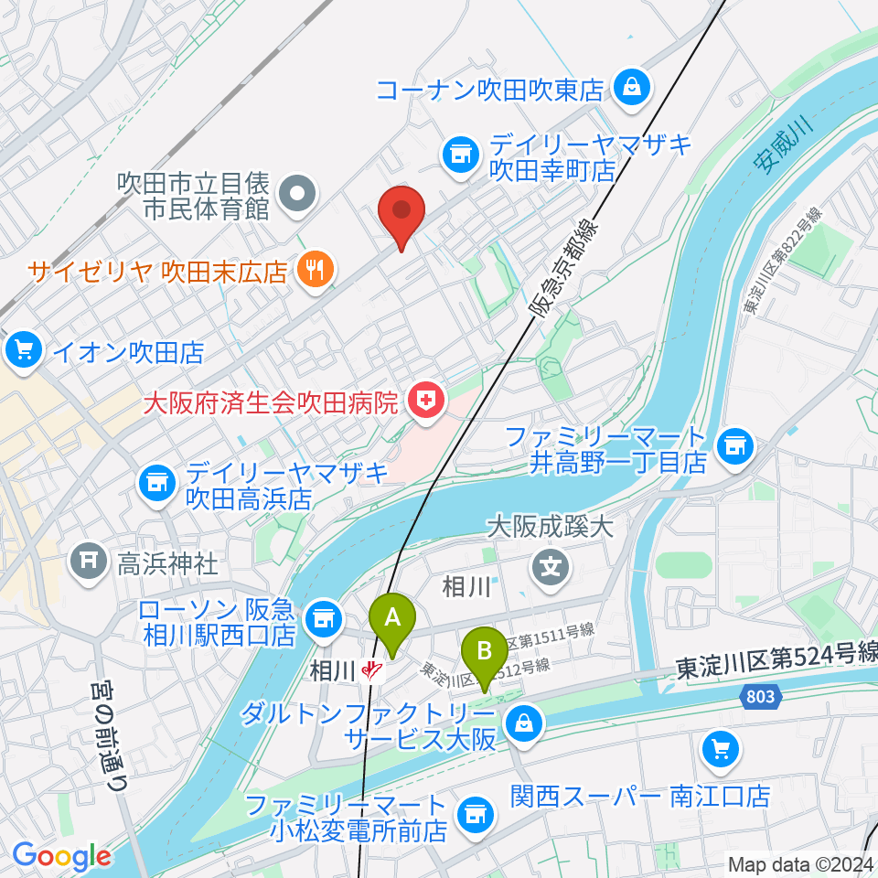 うたまくらピアノ工房周辺のホテル一覧地図