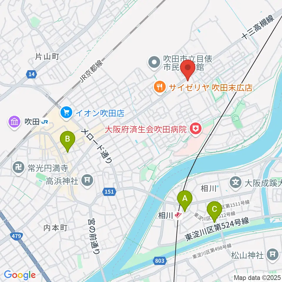 うたまくらピアノ工房周辺のホテル一覧地図