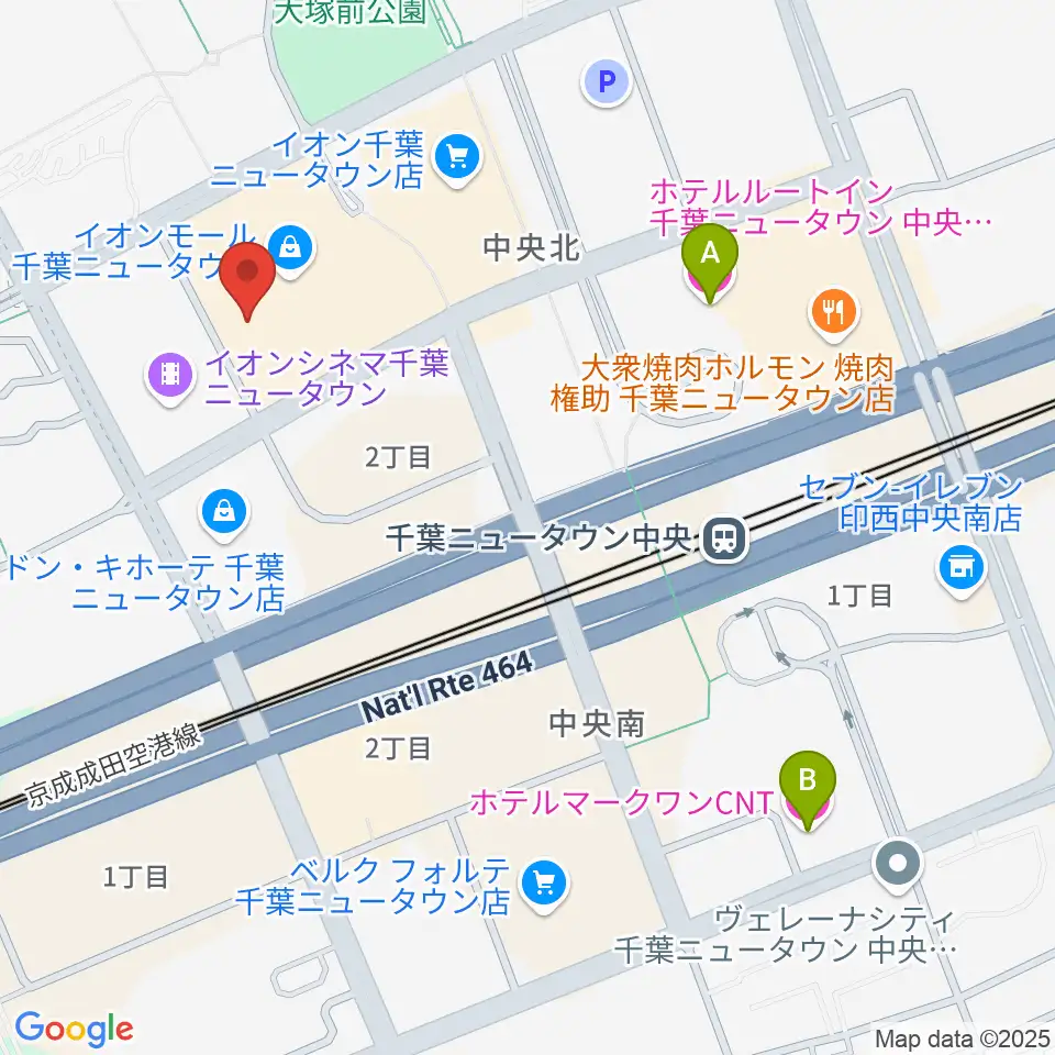 島村楽器 イオンモール千葉ニュータウン店周辺のホテル一覧地図