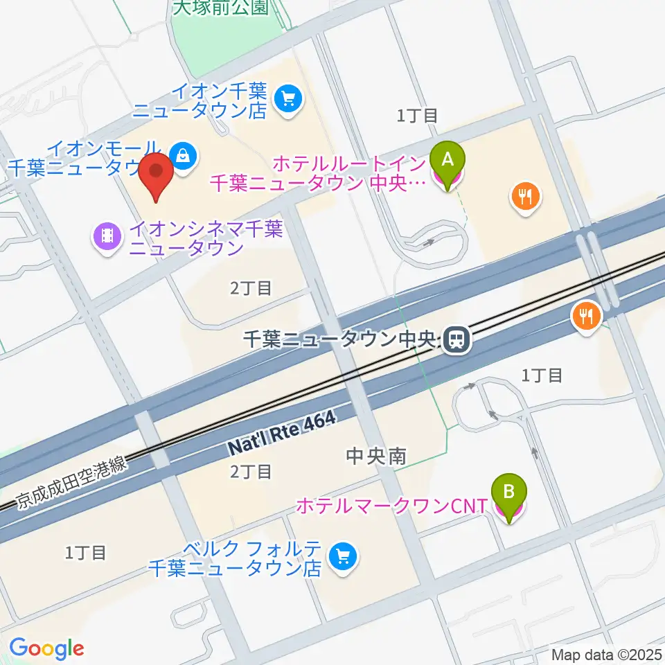 島村楽器 イオンモール千葉ニュータウン店周辺のホテル一覧地図