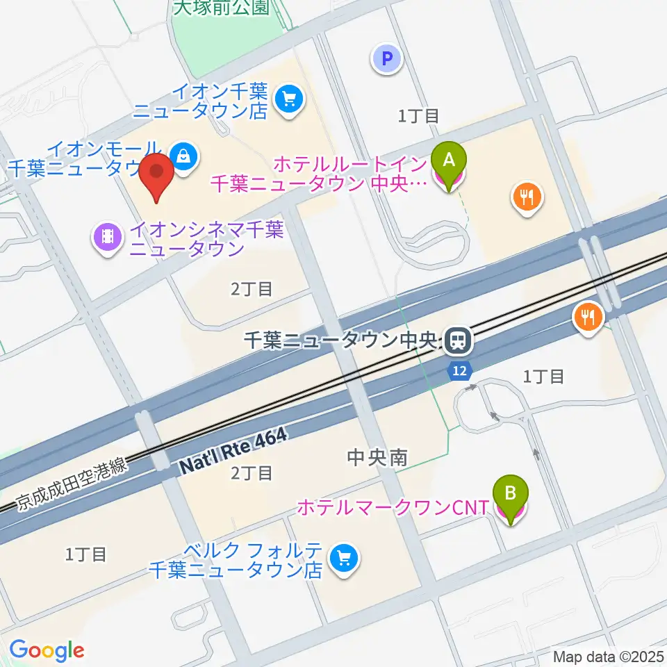 島村楽器 イオンモール千葉ニュータウン店周辺のホテル一覧地図