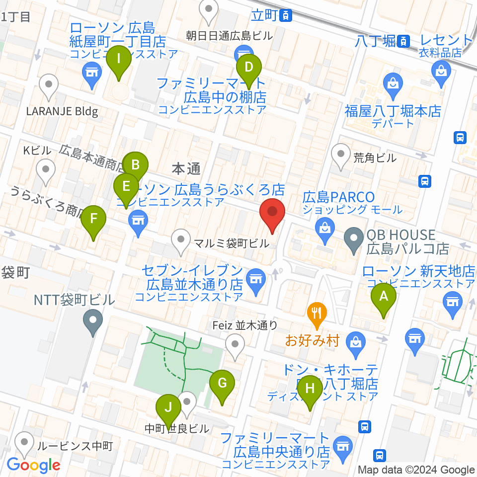 遠藤管楽器店周辺のホテル一覧地図