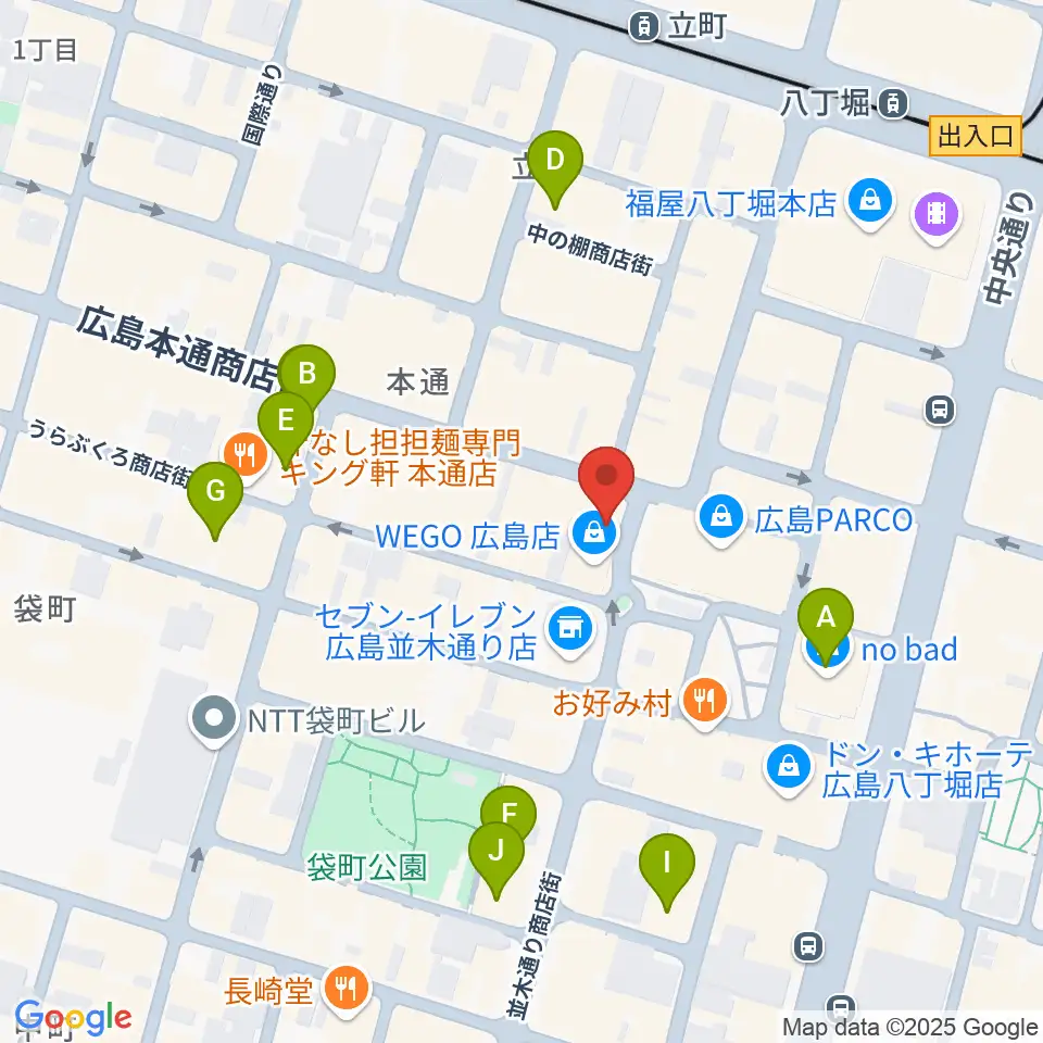 遠藤管楽器店周辺のホテル一覧地図