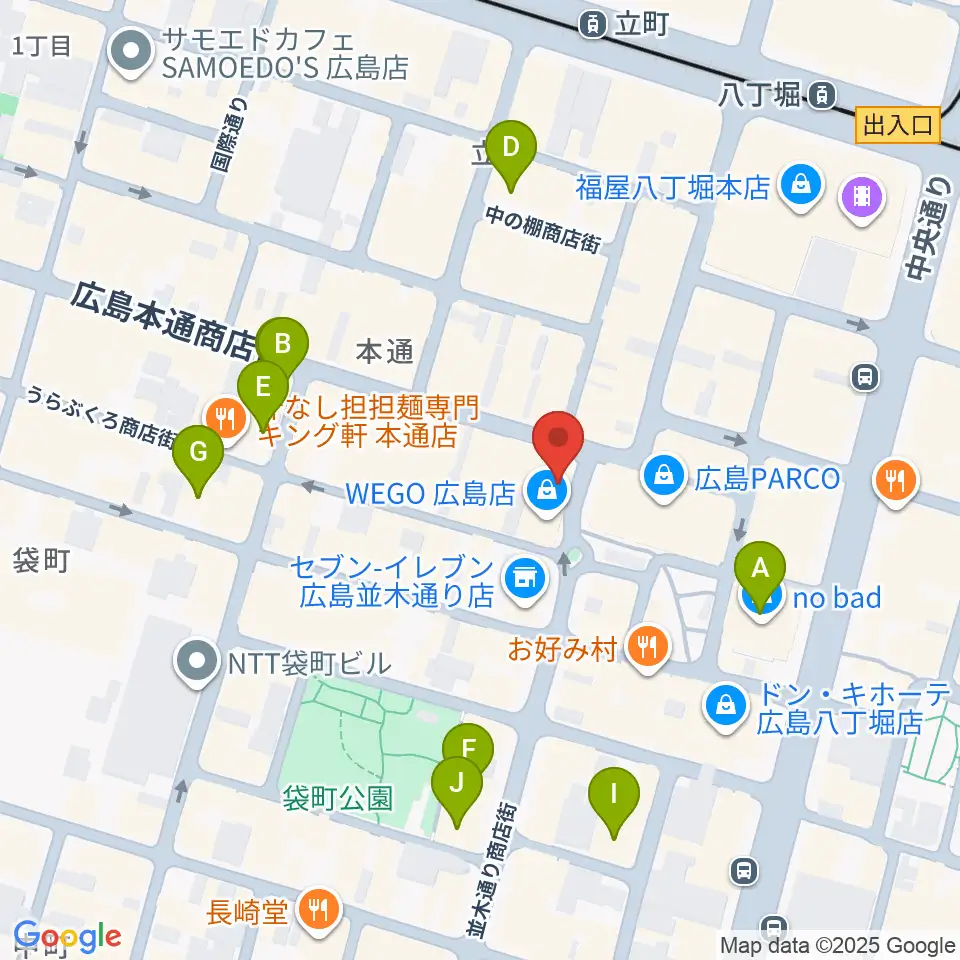 遠藤管楽器店周辺のホテル一覧地図