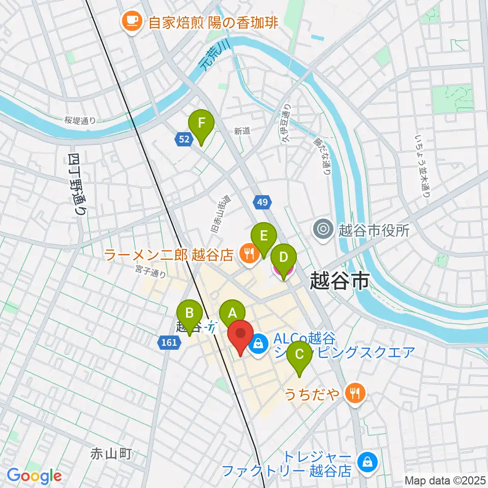越谷イージーゴーイングス周辺のホテル一覧地図