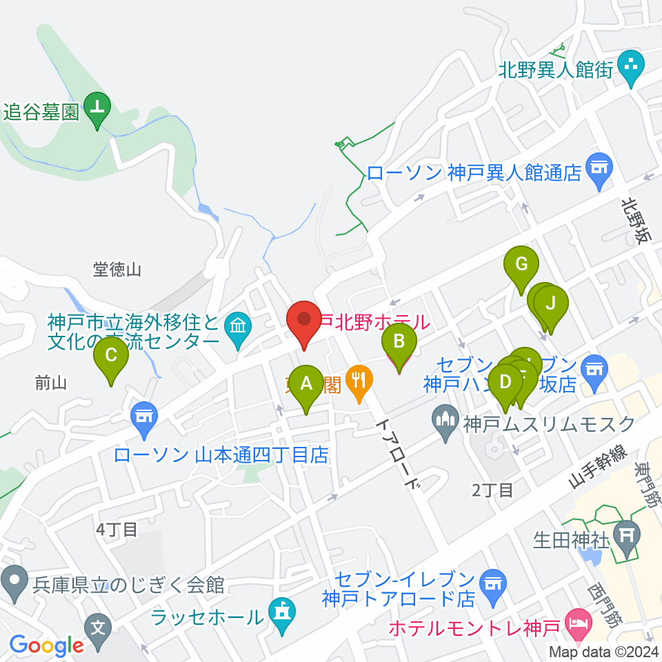 弦楽器とレコードの店プリムローズ周辺のホテル一覧地図