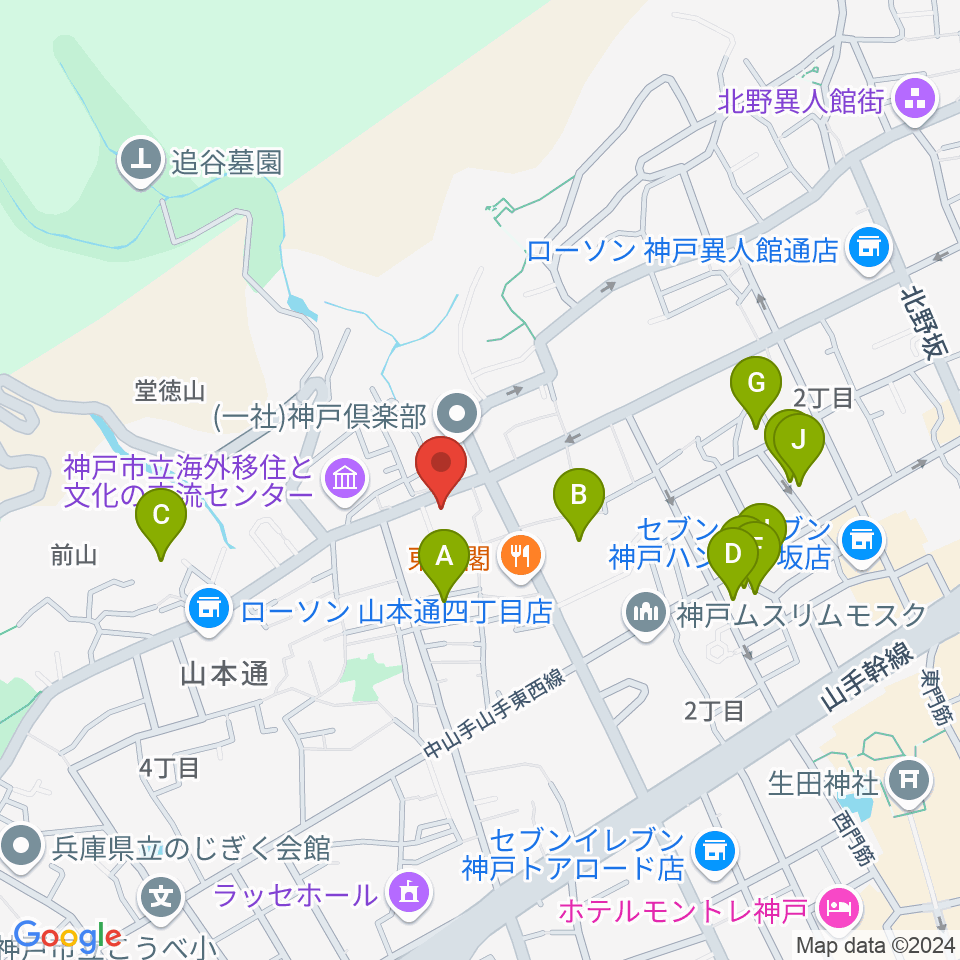 弦楽器とレコードの店プリムローズ周辺のホテル一覧地図