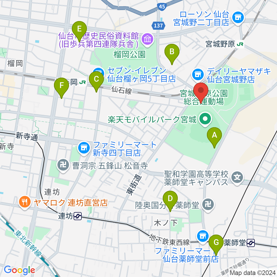 Rakuten.FM TOHOKU周辺のホテル一覧地図