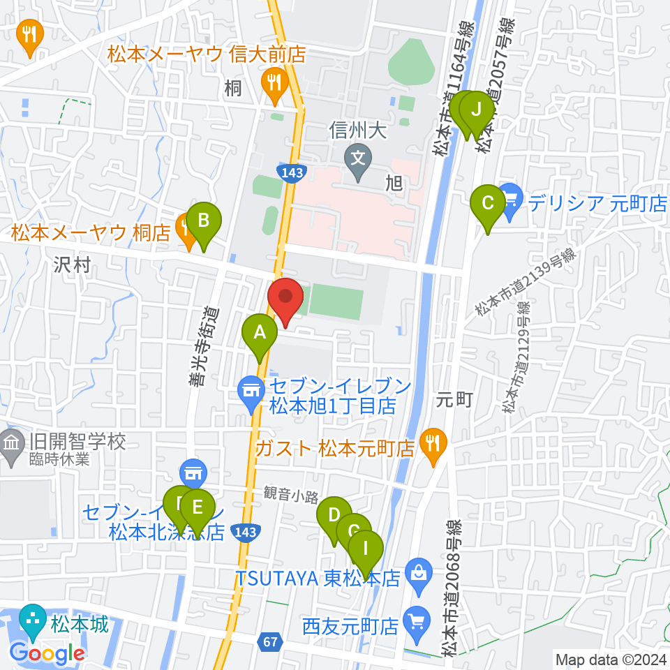 鈴木鎮一記念館周辺のホテル一覧地図