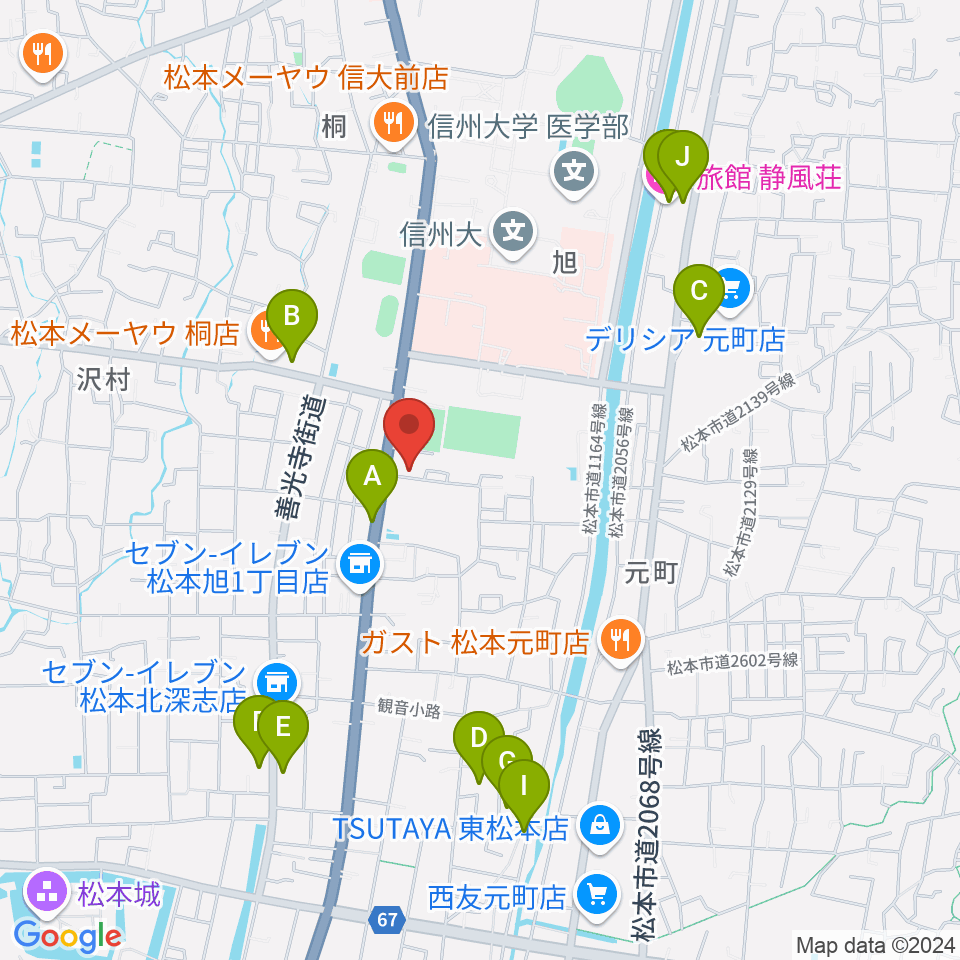 鈴木鎮一記念館周辺のホテル一覧地図