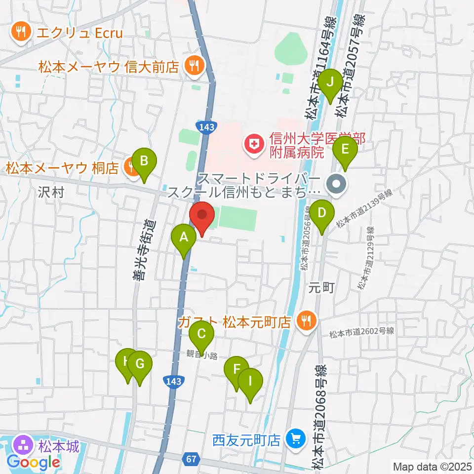 鈴木鎮一記念館周辺のホテル一覧地図