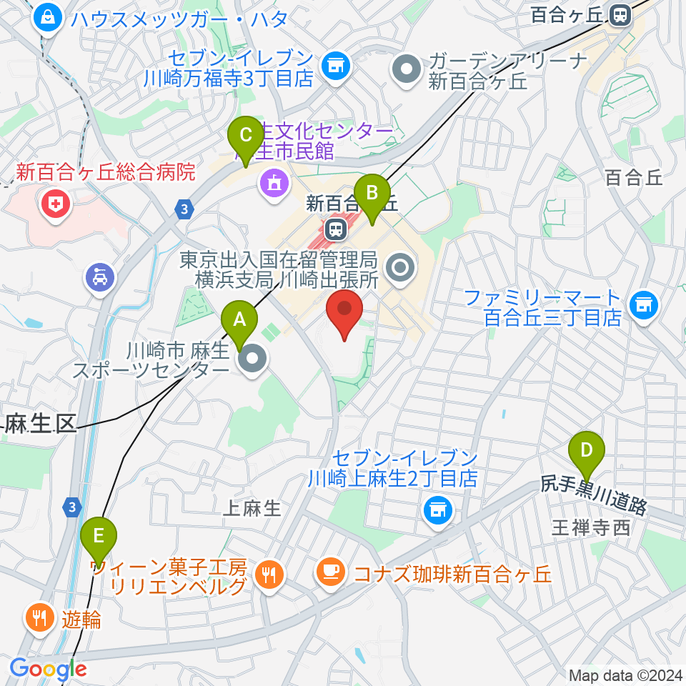 昭和音楽大学周辺のホテル一覧地図