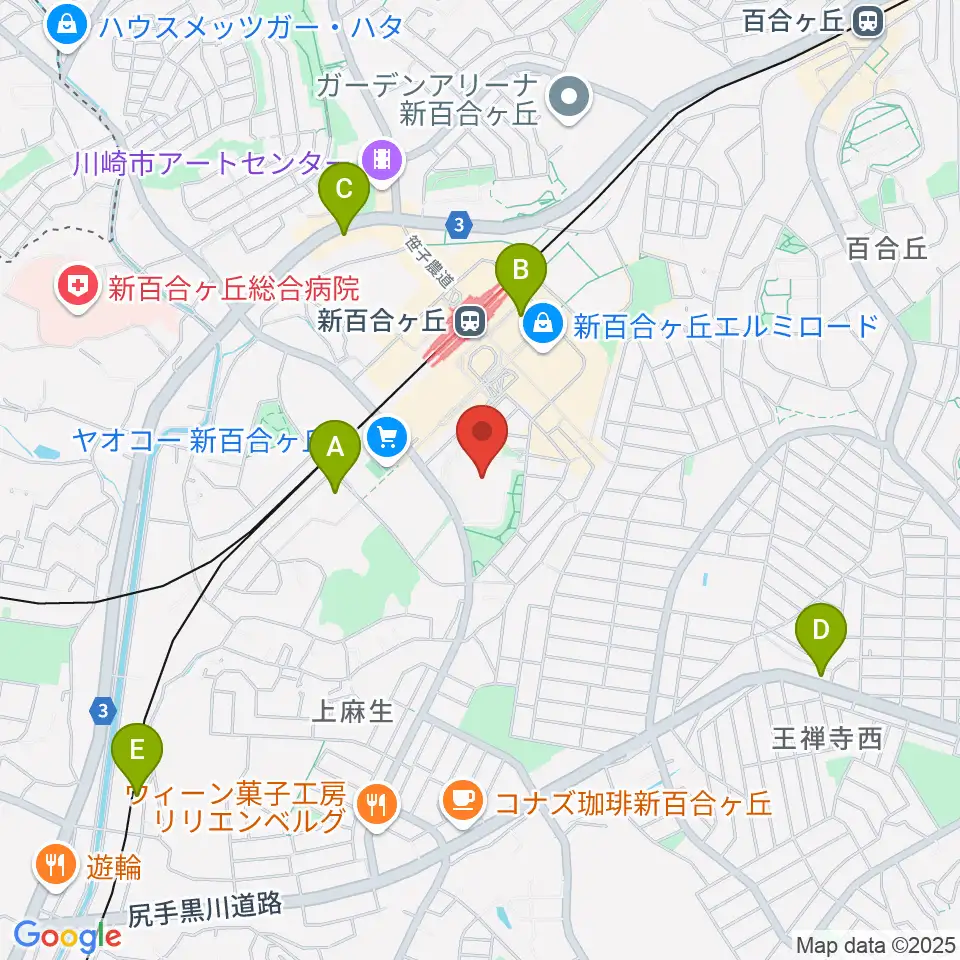 昭和音楽大学周辺のホテル一覧地図