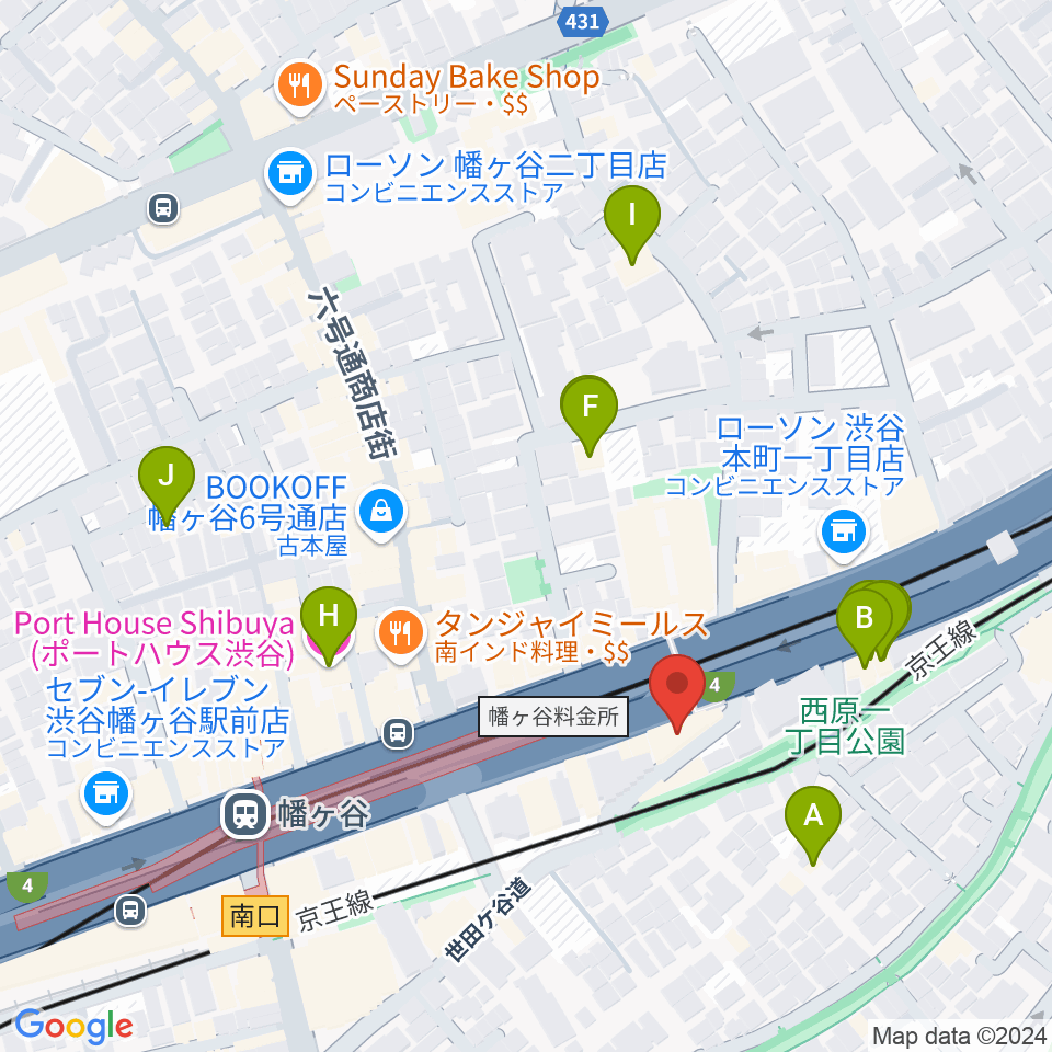 幡ヶ谷リバーススタジオ周辺のホテル一覧地図