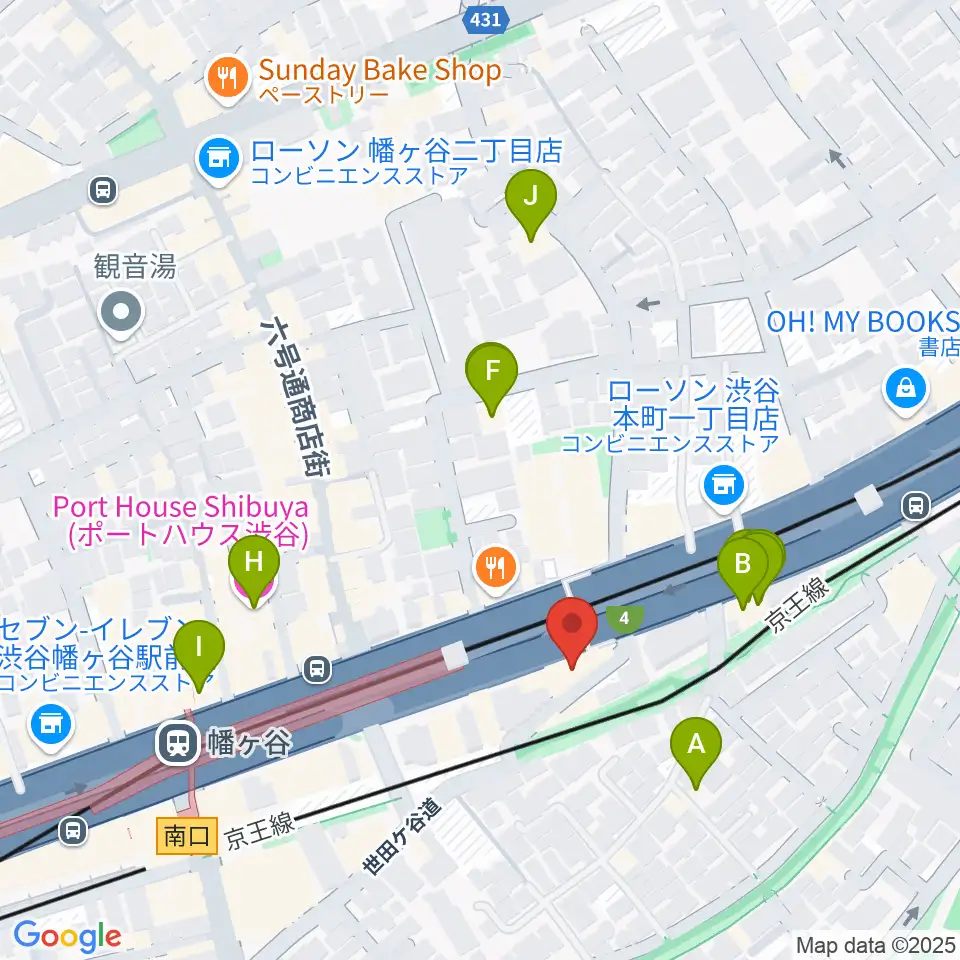 幡ヶ谷リバーススタジオ周辺のホテル一覧地図
