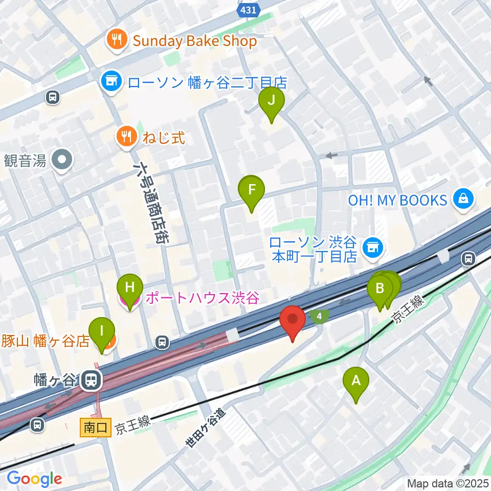 幡ヶ谷リバーススタジオ周辺のホテル一覧地図