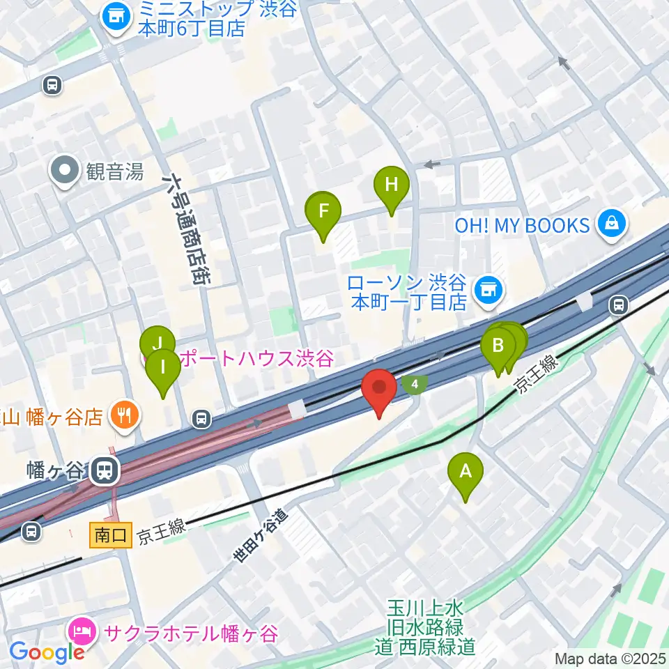 幡ヶ谷リバーススタジオ周辺のホテル一覧地図