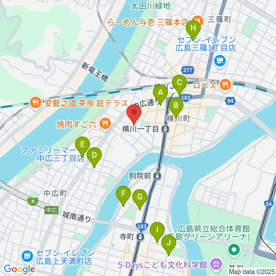 広島コンピュータ専門学校周辺のホテル一覧地図