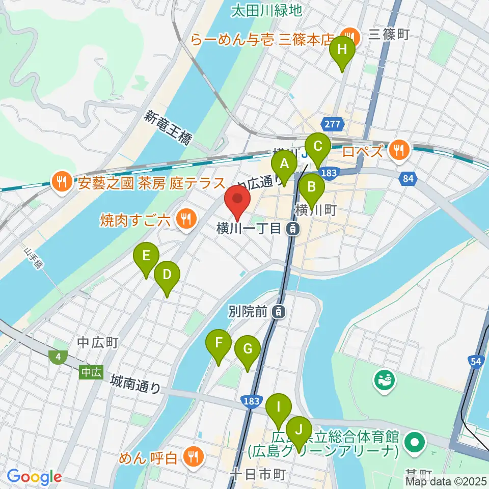 広島コンピュータ専門学校周辺のホテル一覧地図