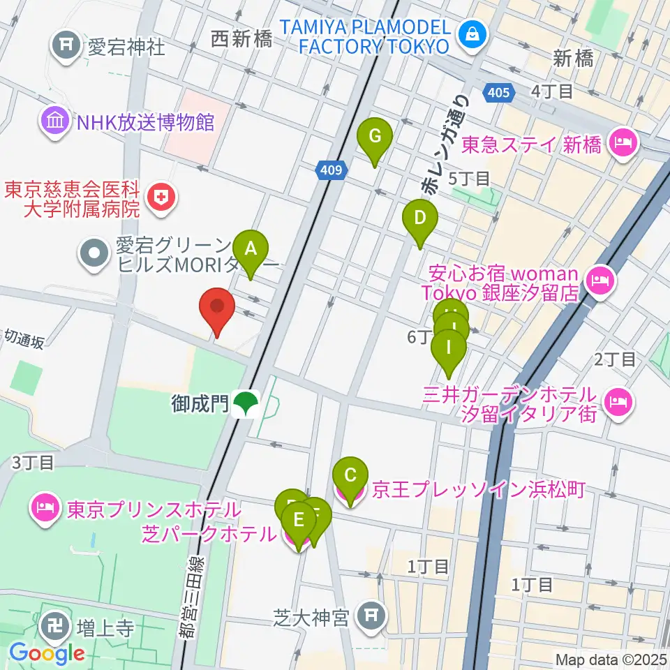 音響芸術専門学校周辺のホテル一覧地図