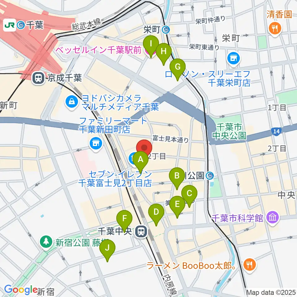 千葉ANGA周辺のホテル一覧地図