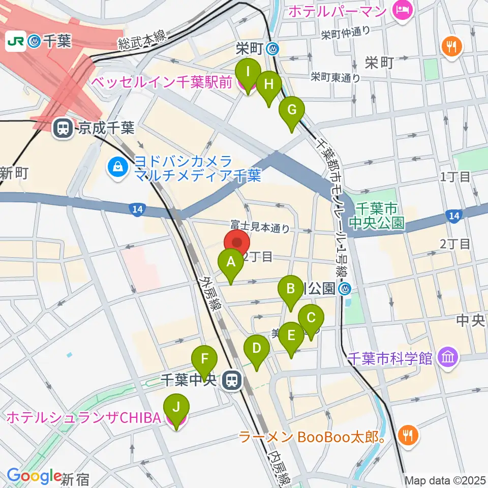 千葉ANGA周辺のホテル一覧地図