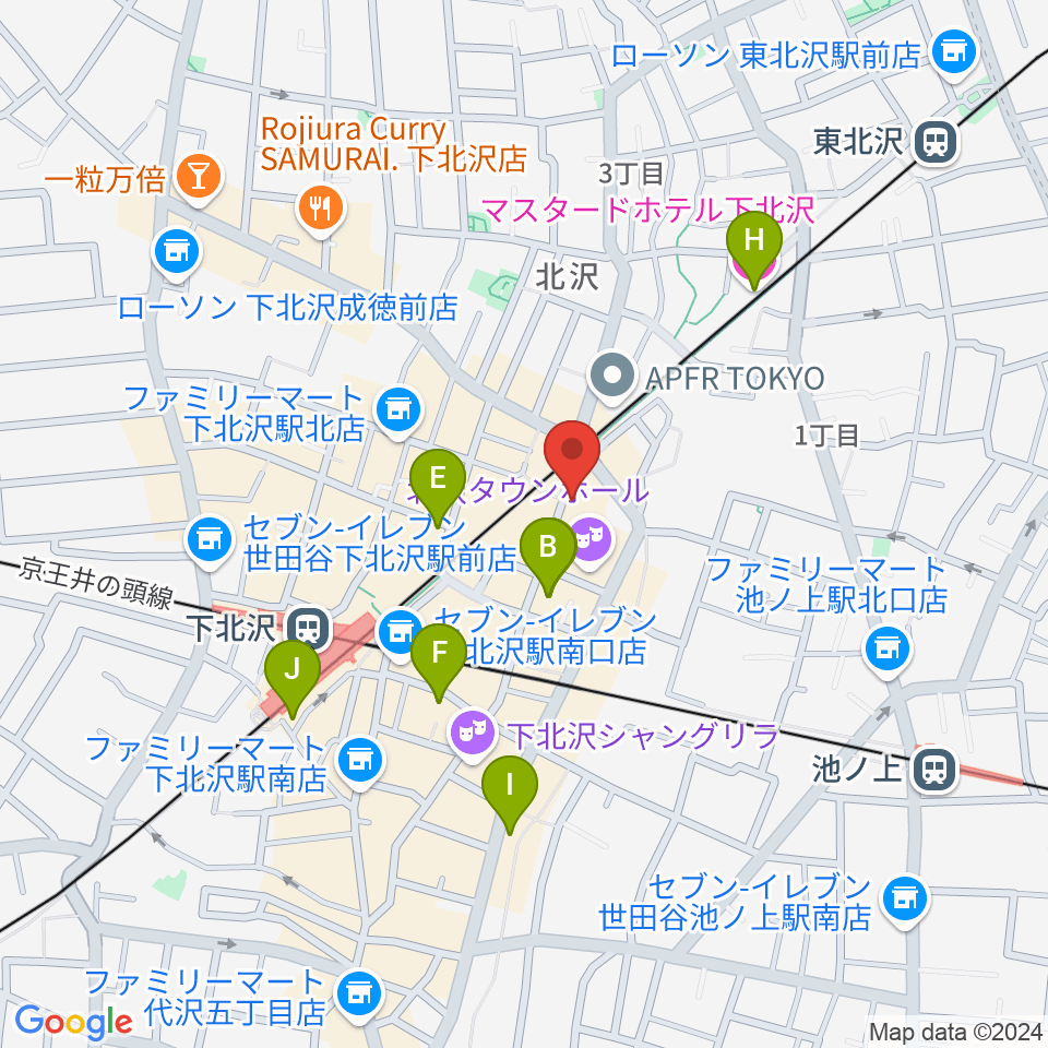 下北沢Music Island O周辺のホテル一覧地図