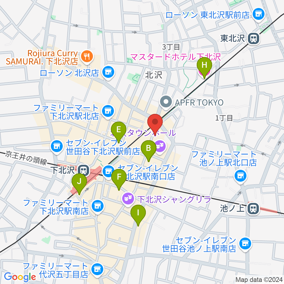 下北沢Music Island O周辺のホテル一覧地図