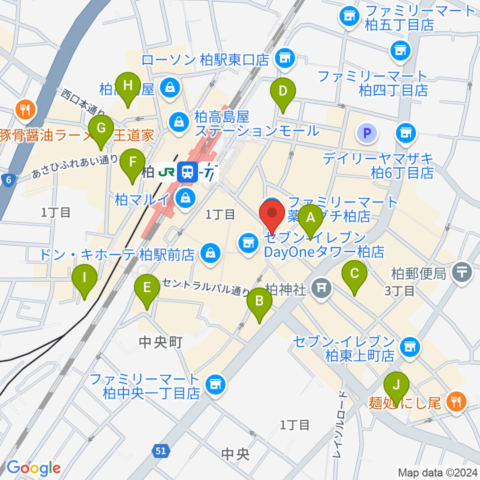 柏Studio WUU周辺のホテル一覧地図