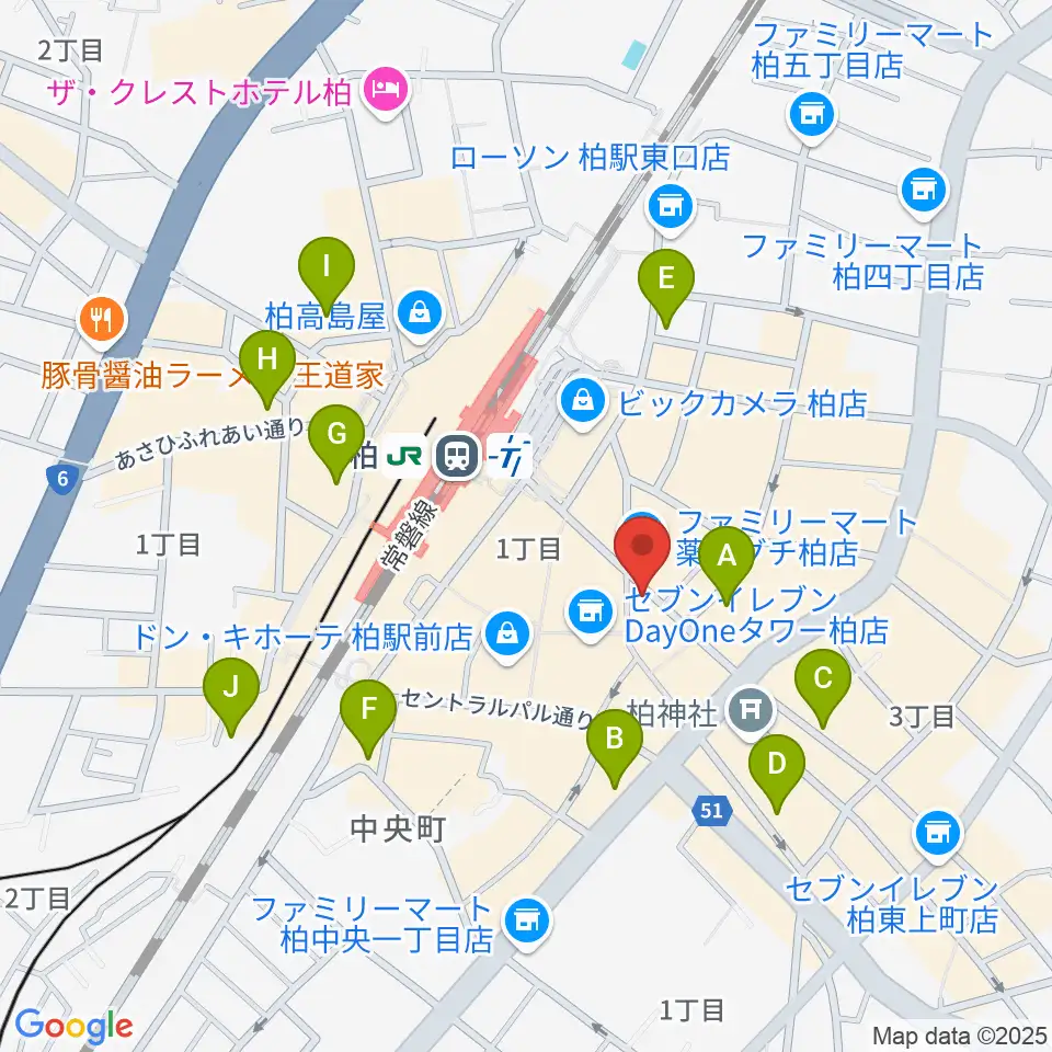 柏Studio WUU周辺のホテル一覧地図