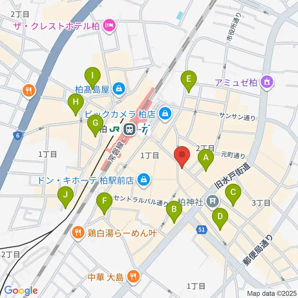 柏Studio WUU周辺のホテル一覧地図