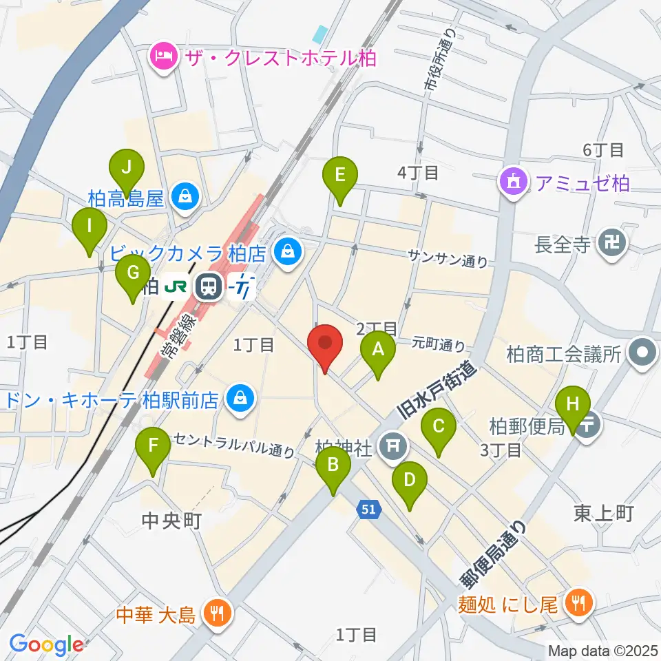 柏Studio WUU周辺のホテル一覧地図