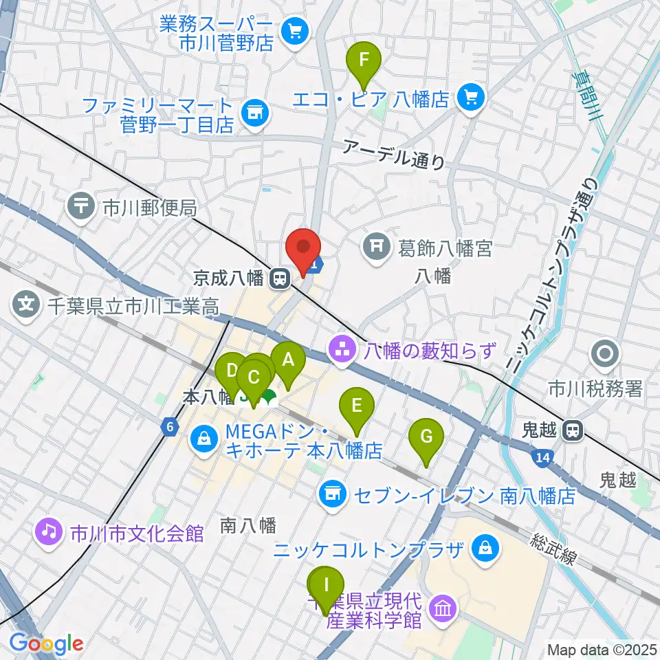 本八幡ルート14周辺のホテル一覧地図