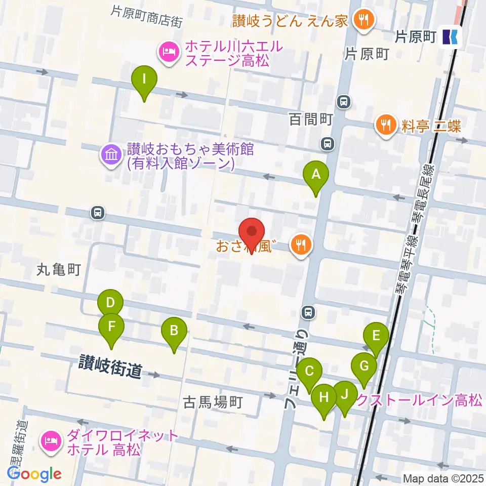高松スタジオナッシュビル周辺のホテル一覧地図