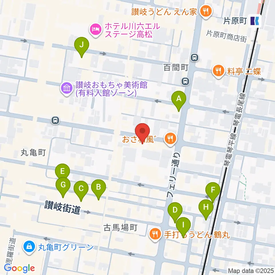 高松スタジオナッシュビル周辺のホテル一覧地図