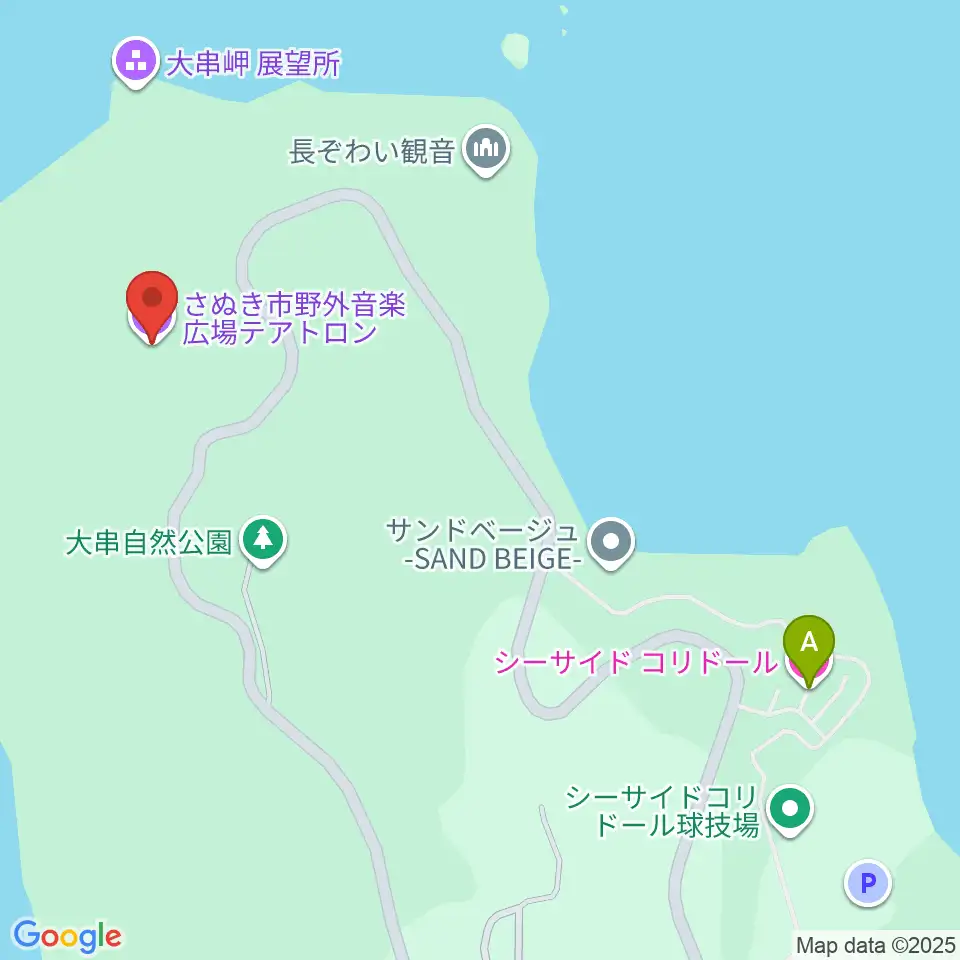 さぬき市野外音楽広場テアトロン周辺のホテル一覧地図