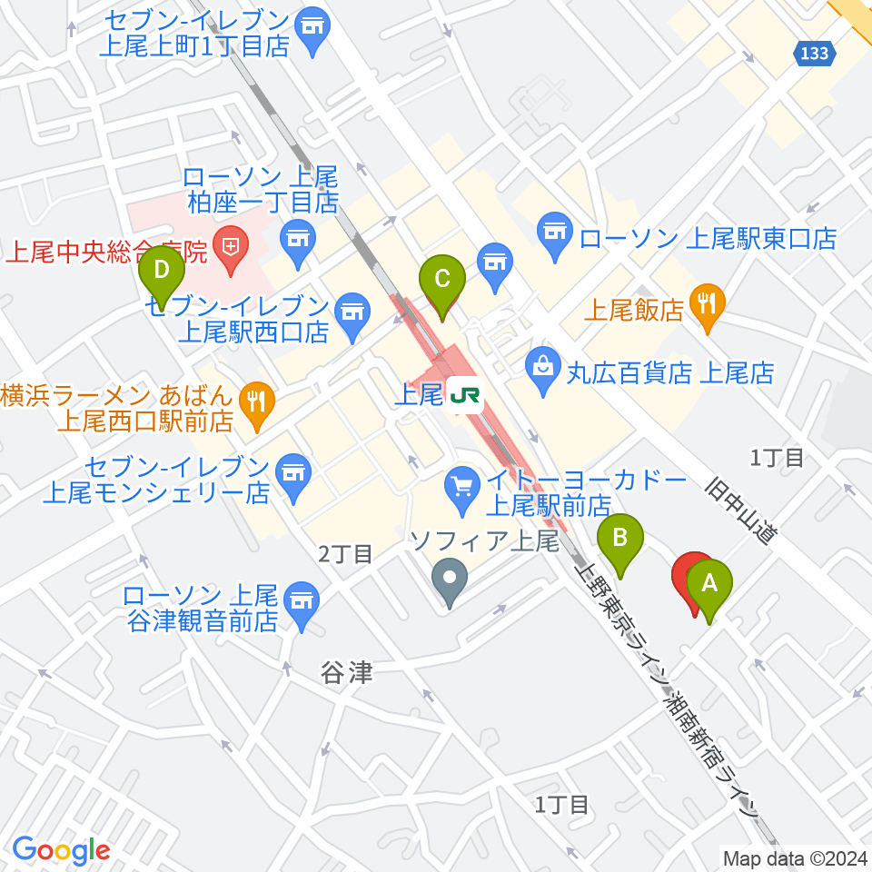 上尾 プラス・イレヴン周辺のホテル一覧地図