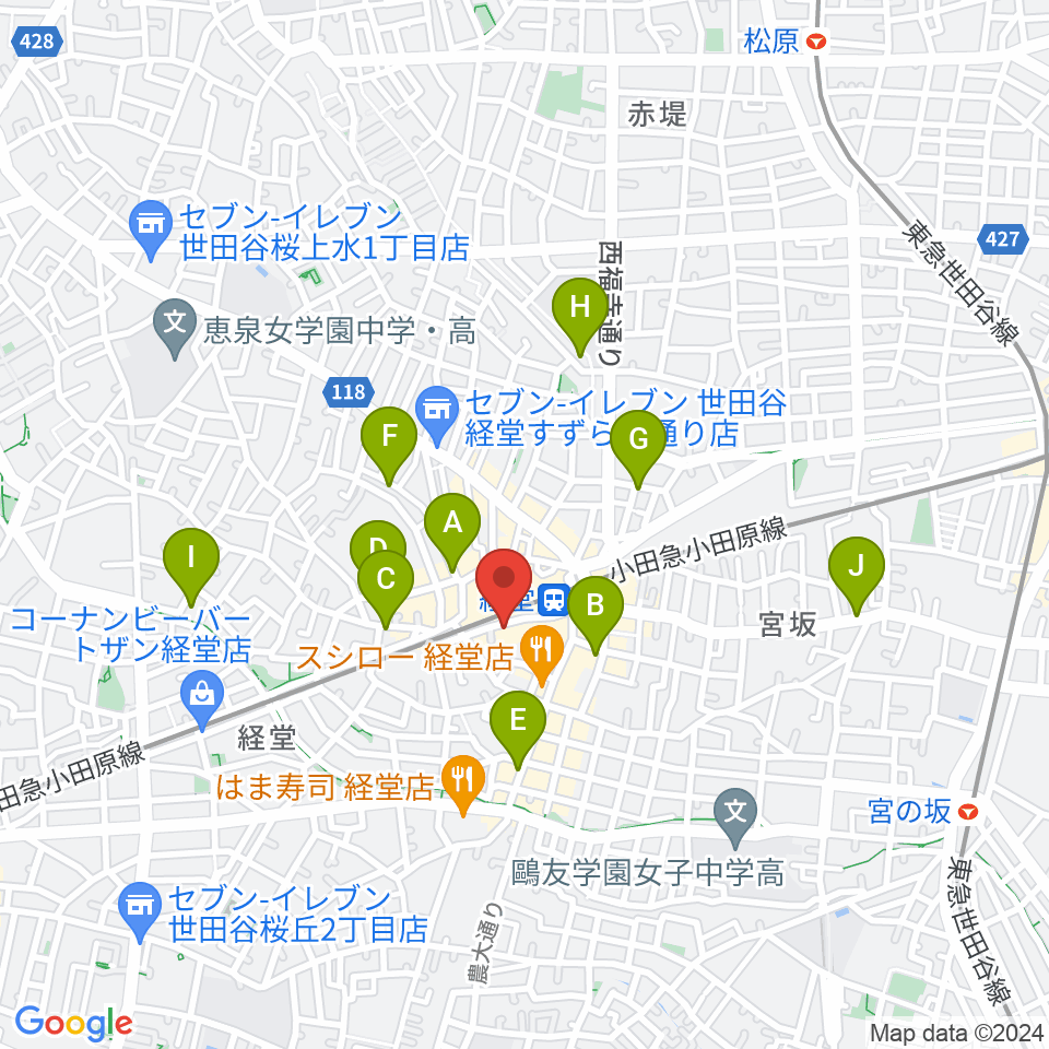 経堂Crazy Love周辺のホテル一覧地図