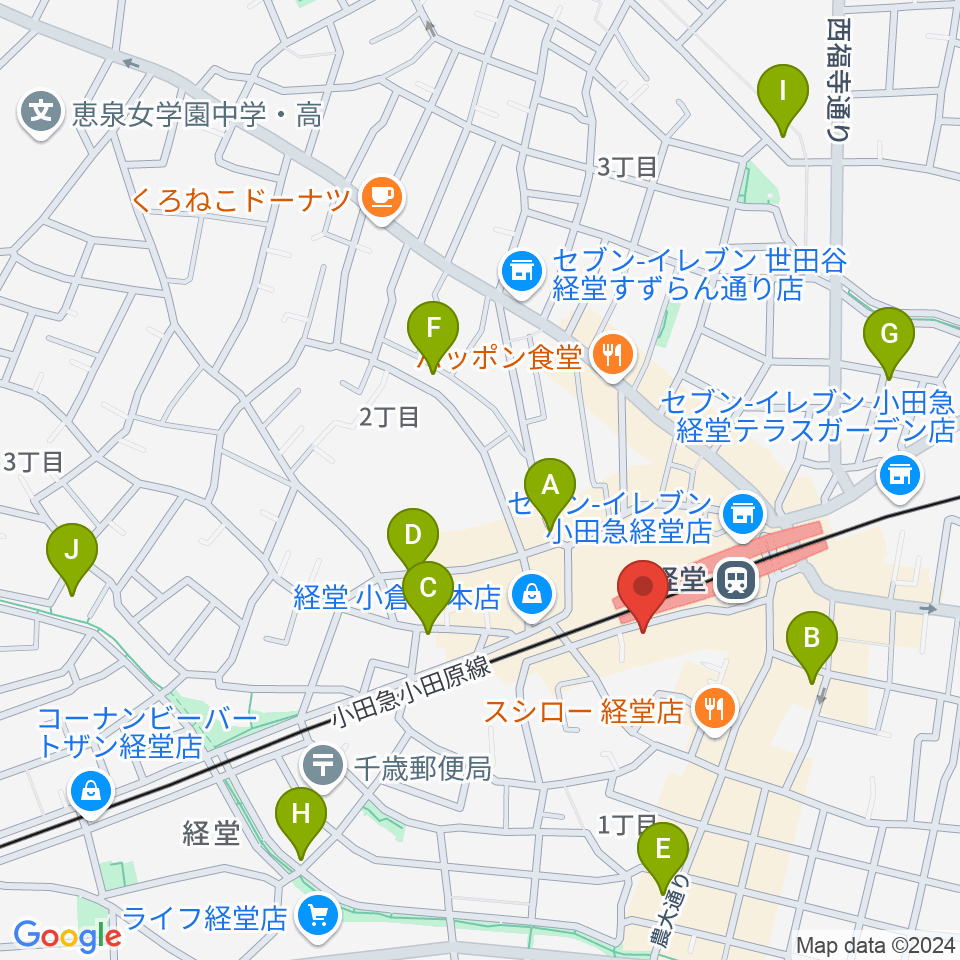 経堂Crazy Love周辺のホテル一覧地図