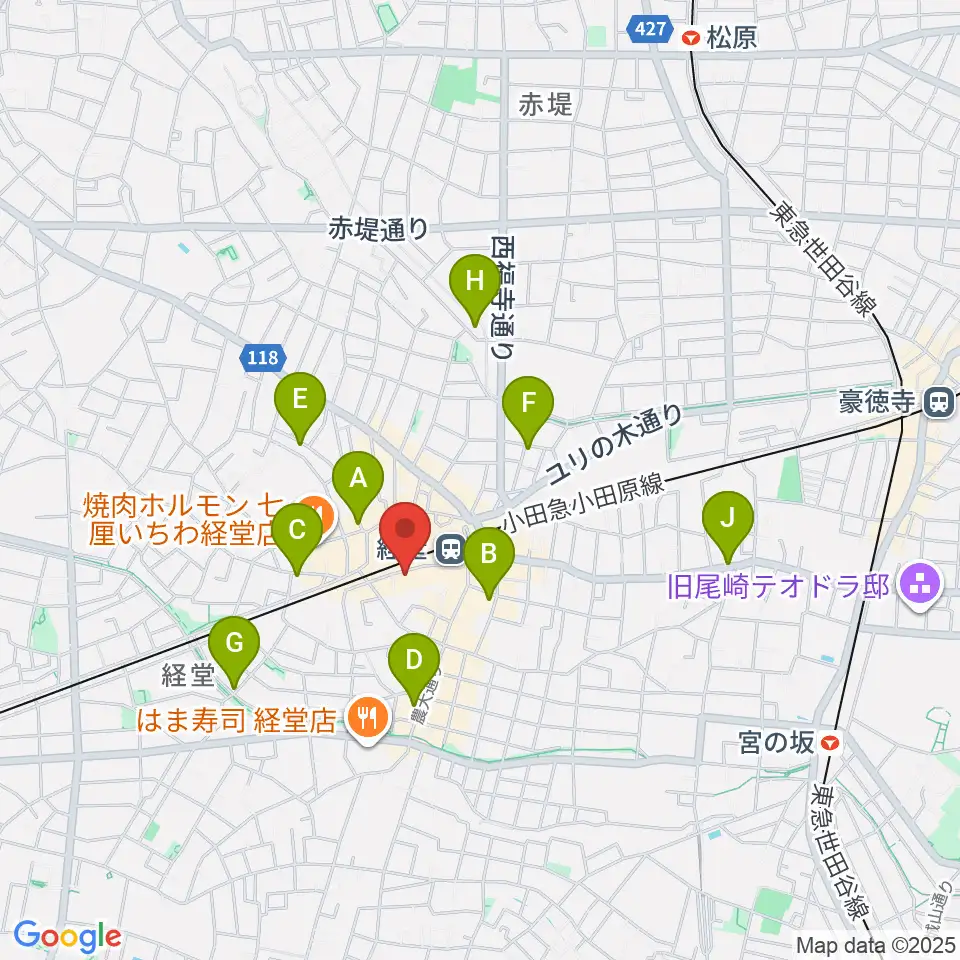 経堂Crazy Love周辺のホテル一覧地図