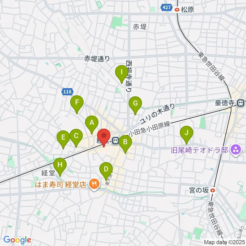 経堂Crazy Love周辺のホテル一覧地図