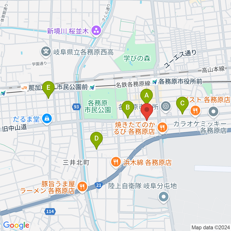 サウンドハンター各務原店 FreeMan周辺のホテル一覧地図