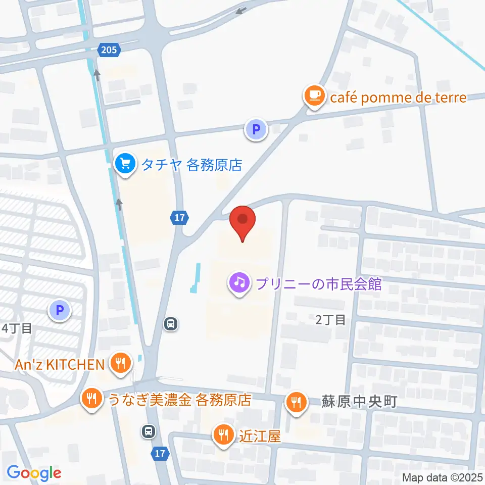 プリニーの文化ホール周辺のホテル一覧地図