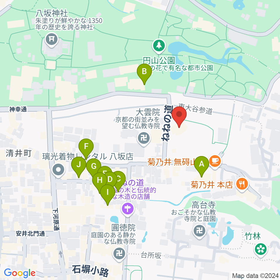 円山公園音楽堂周辺のホテル一覧地図