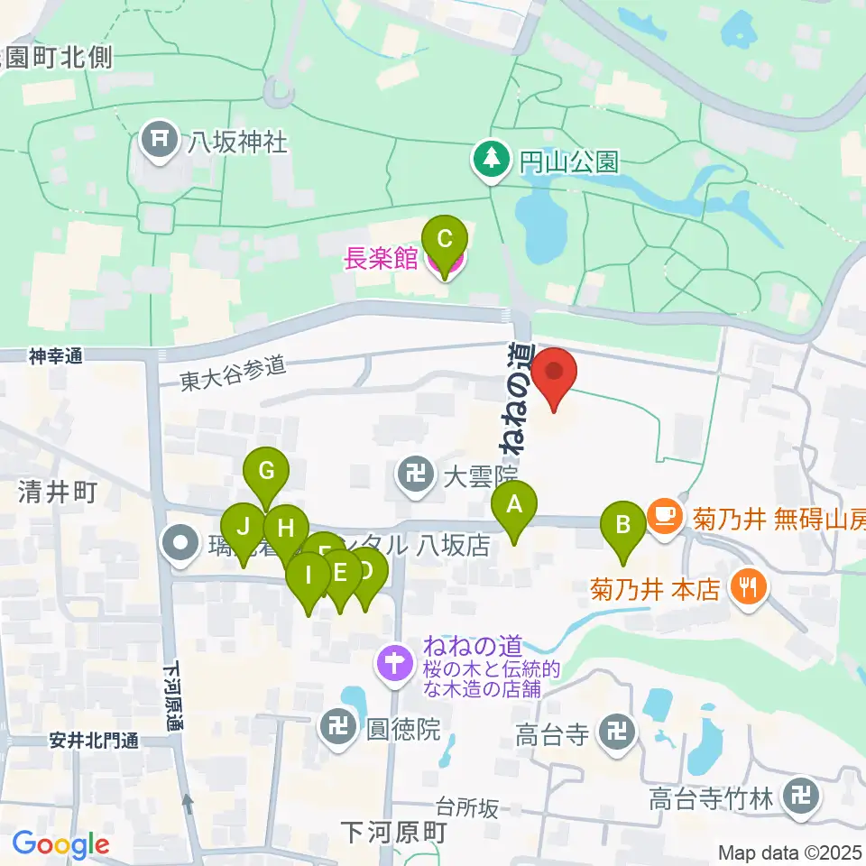 円山公園音楽堂周辺のホテル一覧地図