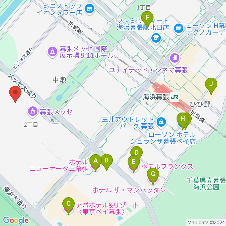 幕張イベントホール周辺のホテル一覧地図