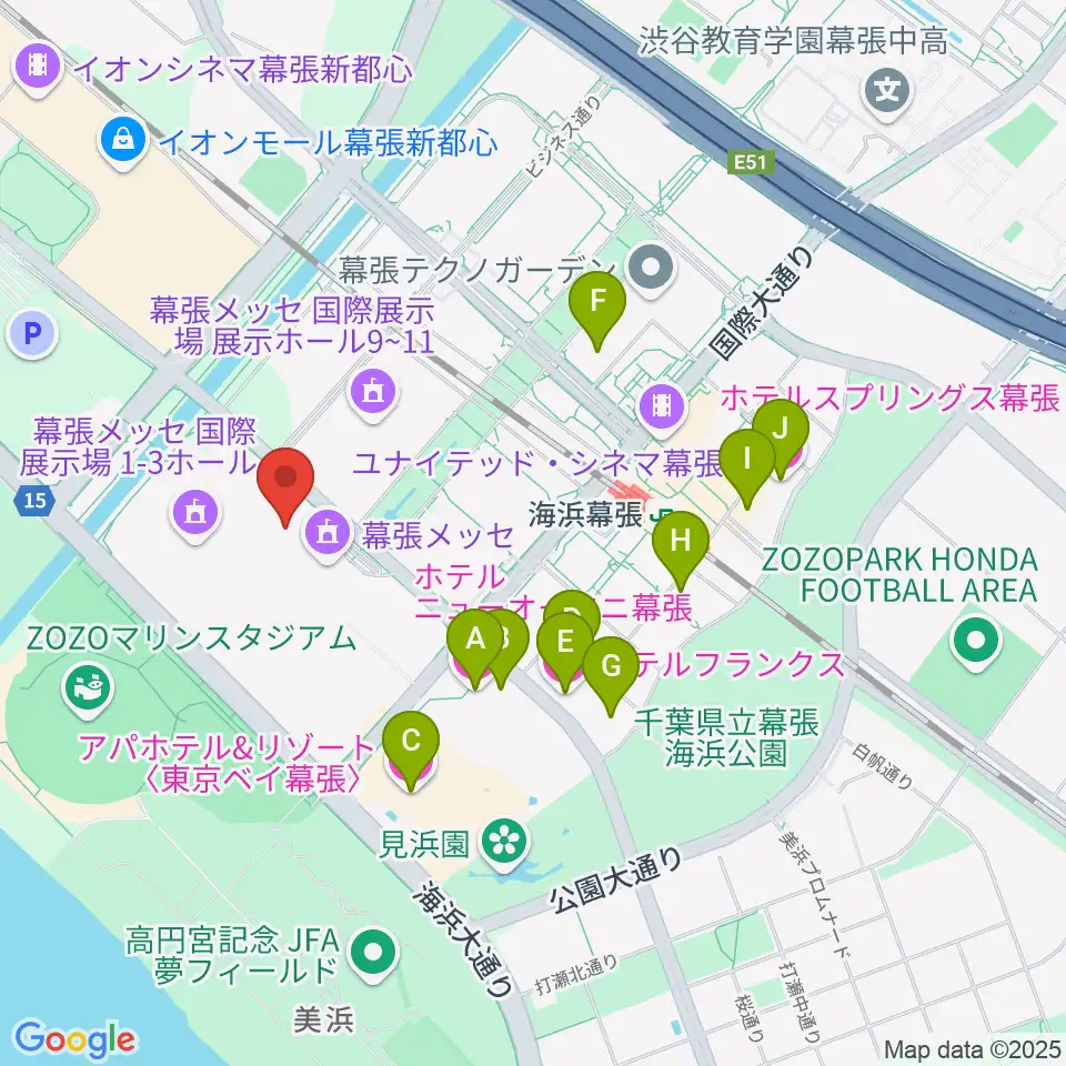 幕張イベントホール周辺のホテル一覧地図