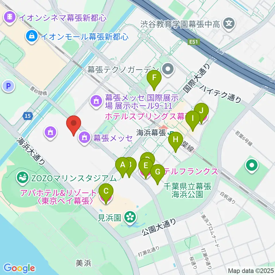 幕張イベントホール周辺のホテル一覧地図