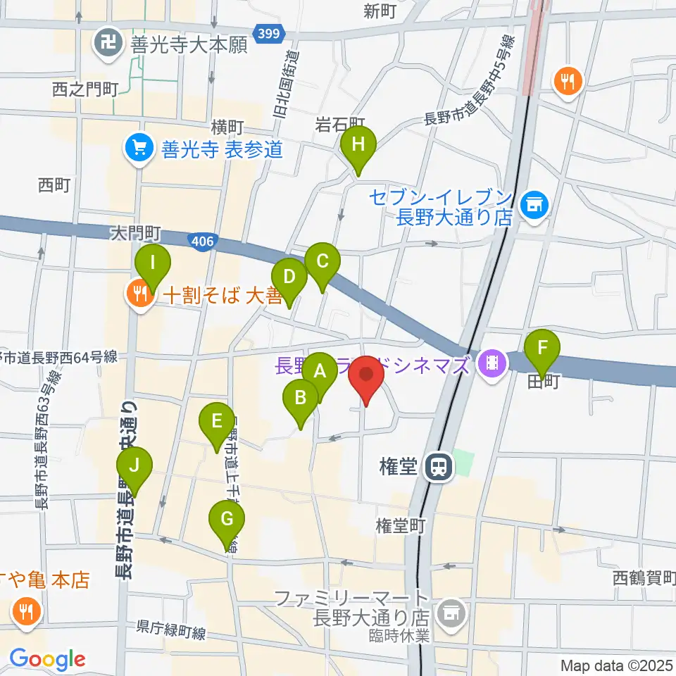 長野ロズベリーカフェ周辺のホテル一覧地図