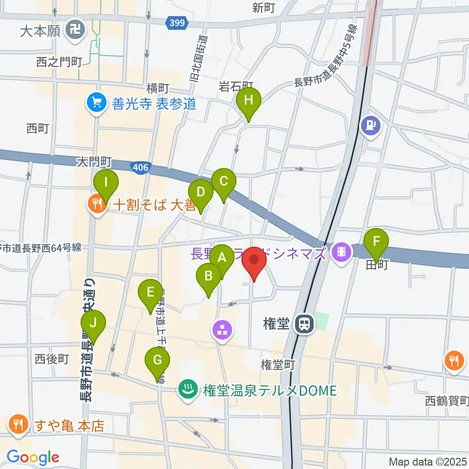 長野ロズベリーカフェ周辺のホテル一覧地図